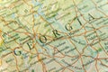 Geographic map of US state Georgia close Royalty Free Stock Photo