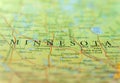 Geographic map of US state Minnesota with important cities Royalty Free Stock Photo