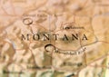 Geographic map of US state Montana with important cities Royalty Free Stock Photo