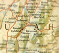 Geographic map of US state Utah and important cites