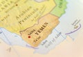 Geographic map of Yemen with important cities Royalty Free Stock Photo