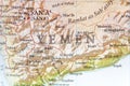 Geographic map of Yemen with important cities Royalty Free Stock Photo