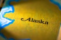 Geographical map location of Alaska in Alaskan region in North America continent on atlas