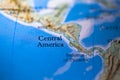 Geographical map location of Central America region in America continent on atlas Royalty Free Stock Photo