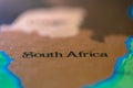 Geographical map location of country South Africa in Africa continent Royalty Free Stock Photo