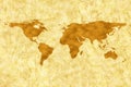Geography earthmap gold mineral and light granite marble luxury interior texture surface Royalty Free Stock Photo