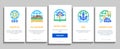 Geography Education Onboarding Elements Icons Set Vector