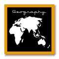 Geography educaton black board Royalty Free Stock Photo