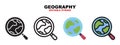 Geography icon set with different styles. Editable stroke and pixel perfect. Can be used for web, mobile, ui and more Royalty Free Stock Photo