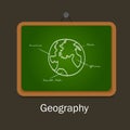 Geography school subject study chalk board class earth Royalty Free Stock Photo