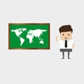 Geography teacher. Infographic, Lesson. Educaton concept. Royalty Free Stock Photo