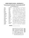 Geography terms word search puzzle
