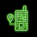 geolocated device neon glow icon illustration Royalty Free Stock Photo