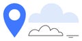 Geolocation and Cloud Connection Symbol with Minimalist Design for Networking and Data Sharing Royalty Free Stock Photo