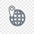 Geolocation concept vector linear icon isolated on transparent b