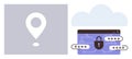 Geolocation Data Protection with Secure Password and Cloud Connectivity Royalty Free Stock Photo