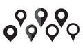 Geolocation Geotag locator icon set. Map place tag pin location icons. markers sign GPS location symbol .Vector