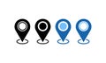Geolocation Geotag locator icon set. Map place tag pin location icons. markers sign GPS location symbol .Vector color