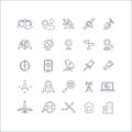 Geolocation, global positioning system and navigation line vector icons set