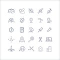 Geolocation, global positioning system and navigation line vector icons set