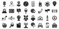 Geolocation icons set simple vector. Pin map location