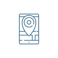 Geolocation line icon concept. Geolocation flat vector symbol, sign, outline illustration.
