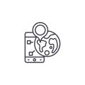 Geolocation linear icon concept. Geolocation line vector sign, symbol, illustration.