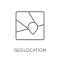 Geolocation linear icon. Modern outline Geolocation logo concept