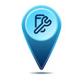 Geolocation map pin mobile repair icon