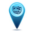 Geolocation map pin theatre icon