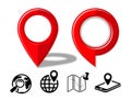 Geolocation map point icons set