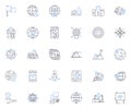 Geolocation line icons collection. Tracking, Mapping, Location, GPS, Navigation, Positioning, Geo-fencing vector and