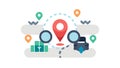 Geolocation Pin with Data, targeted mapping, vector design Generative AI Royalty Free Stock Photo