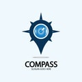 Geolocation point with compass logo illustration design concept vector