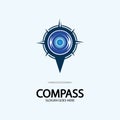 Geolocation point with compass logo illustration design concept vector