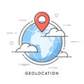 Geolocation thin line concept