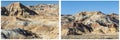 Geologic formations willwood western desert collage Royalty Free Stock Photo