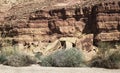 Geological Detail and Wildflowers in Wadi Ardon in the Makhtesh Ramon Crater in Israel