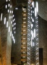 Geological formation massive led lights in salt mine Salina Turda, Transylvania, Romania tourist attraction, destination Royalty Free Stock Photo