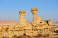 Geological formations in Ischigualasto, Argentina.