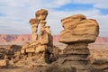 Geological formations in Ischigualasto, Argentina.