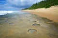 Geological formations in Mozambique coastline Royalty Free Stock Photo