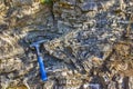 Geological hammer on the rocks Royalty Free Stock Photo