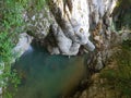 Geological landscape overview of the nature of water Georgia Martvili canyon Royalty Free Stock Photo