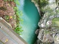 Geological landscape overview of the nature of water Georgia Martvili canyon Royalty Free Stock Photo