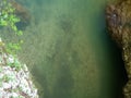 Geological landscape overview of the nature of water Georgia Martvili canyon Royalty Free Stock Photo