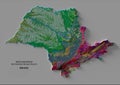 Geological Map of Sao Paulo, Brazil Royalty Free Stock Photo