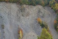 Geological mountain folds in Yaremche city, Ukraine, known as Yaremche folds