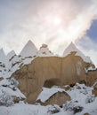 Geological rock formations in Cappadocia