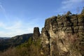 Geological Sandstone Rock Formation, Bohemian Switzerland National Park, Czech Republic, Europe Royalty Free Stock Photo